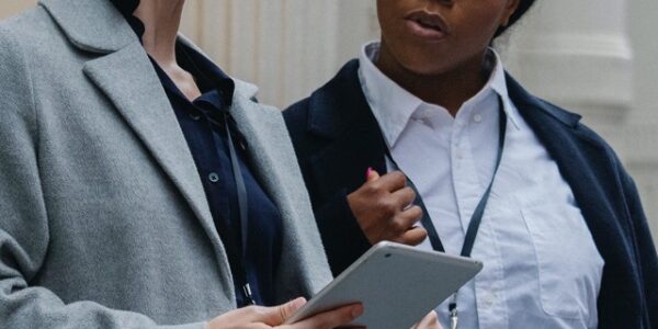 Professionals with a tablet